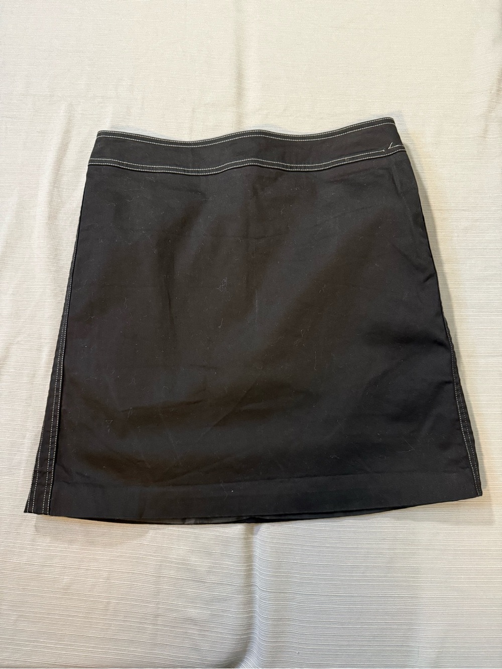 Apostrophe Black Mini Skirt with White Contrast Stitching
